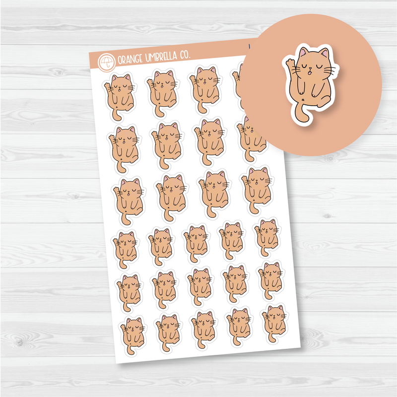 Spazz Cat Licking Icon Planner Stickers | I-059