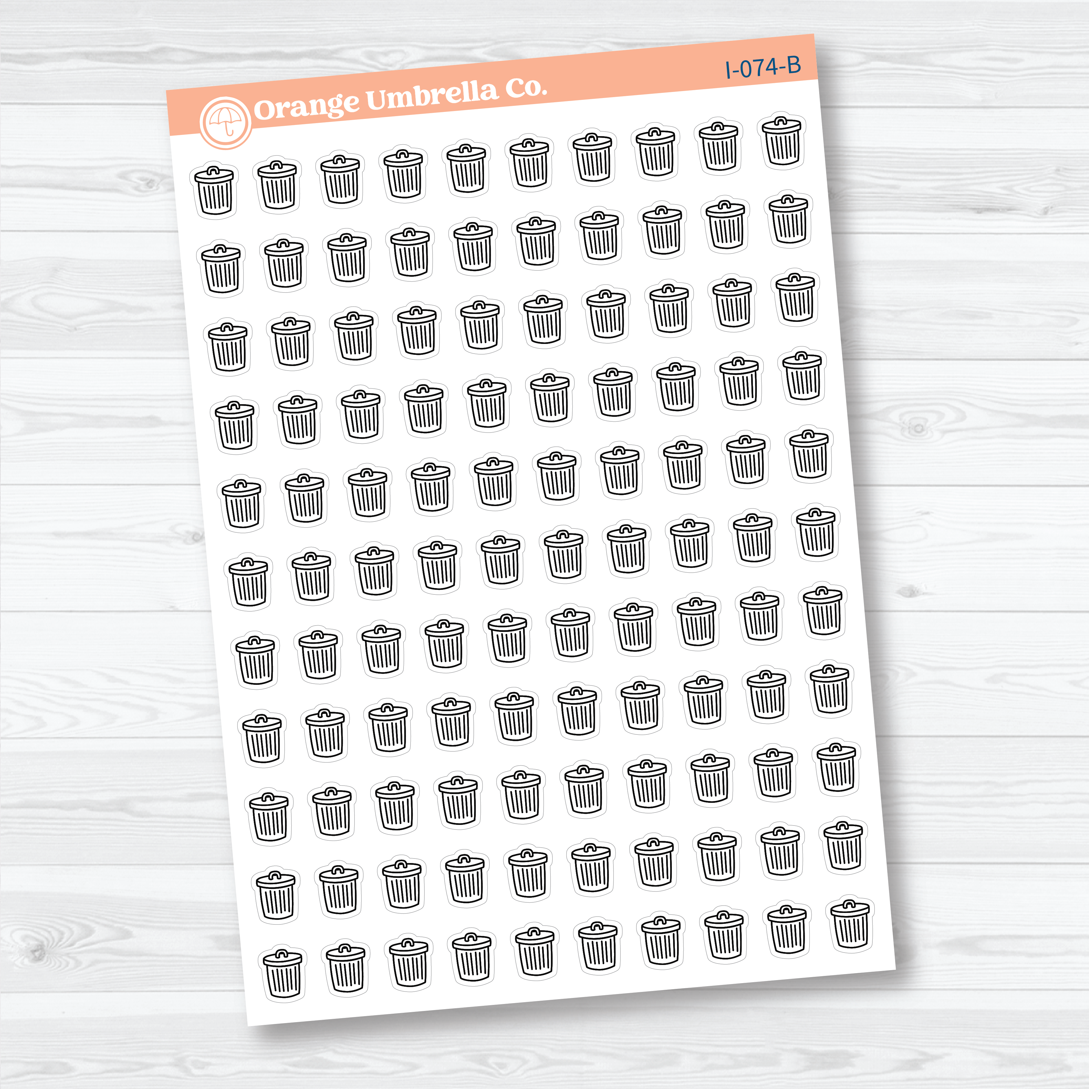 Hand Doodled Trash Day  Icon Planner Stickers | I-074