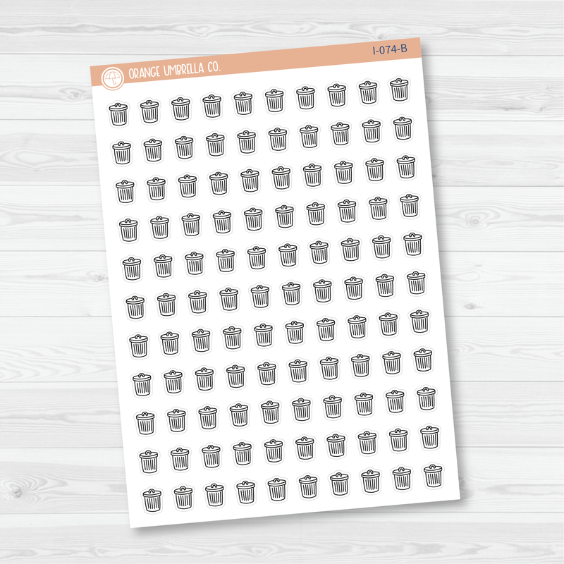 Trash Can Icon Planner Stickers | I-074