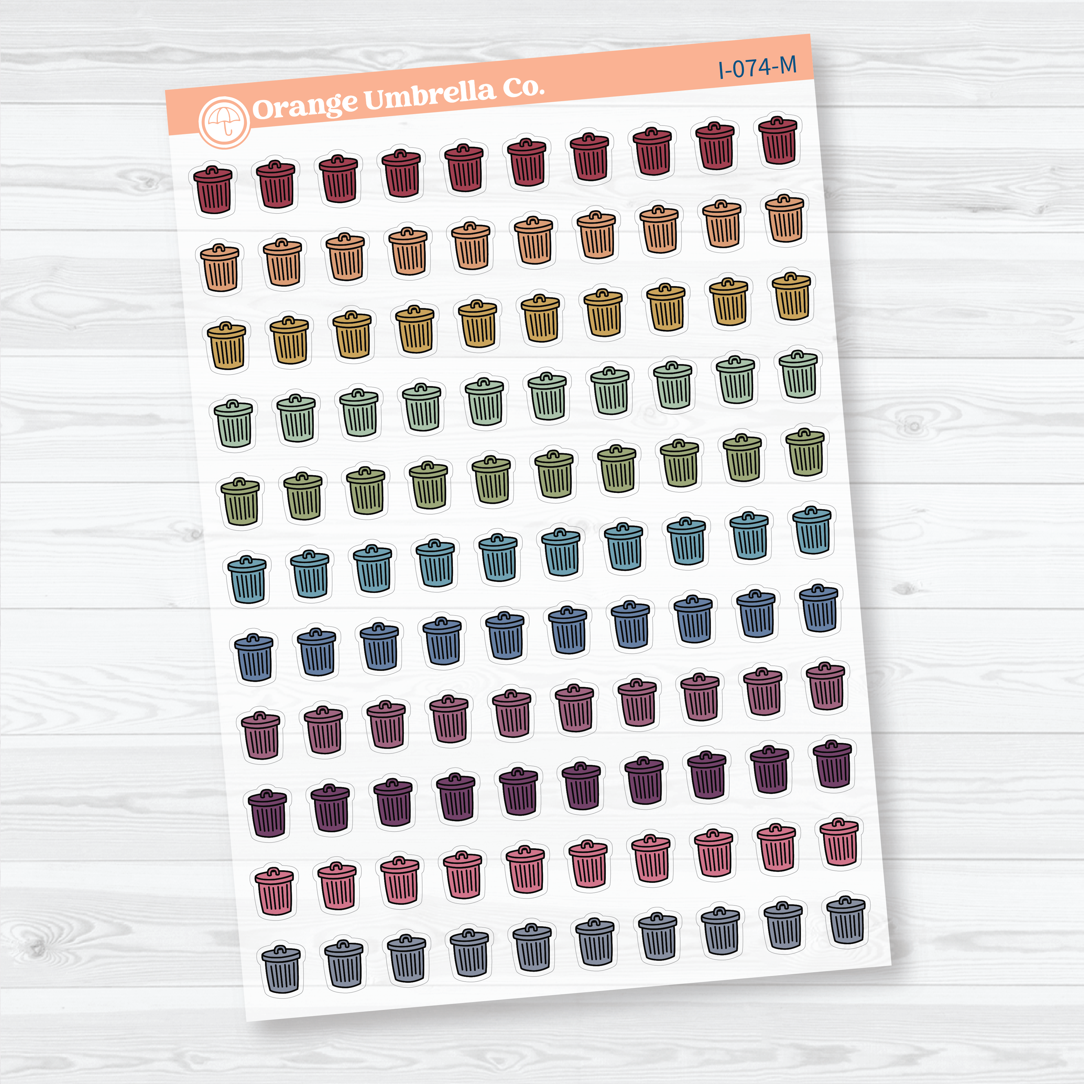 Hand Doodled Trash Day Icon | Clear Matte Planner Stickers | I-074-CM