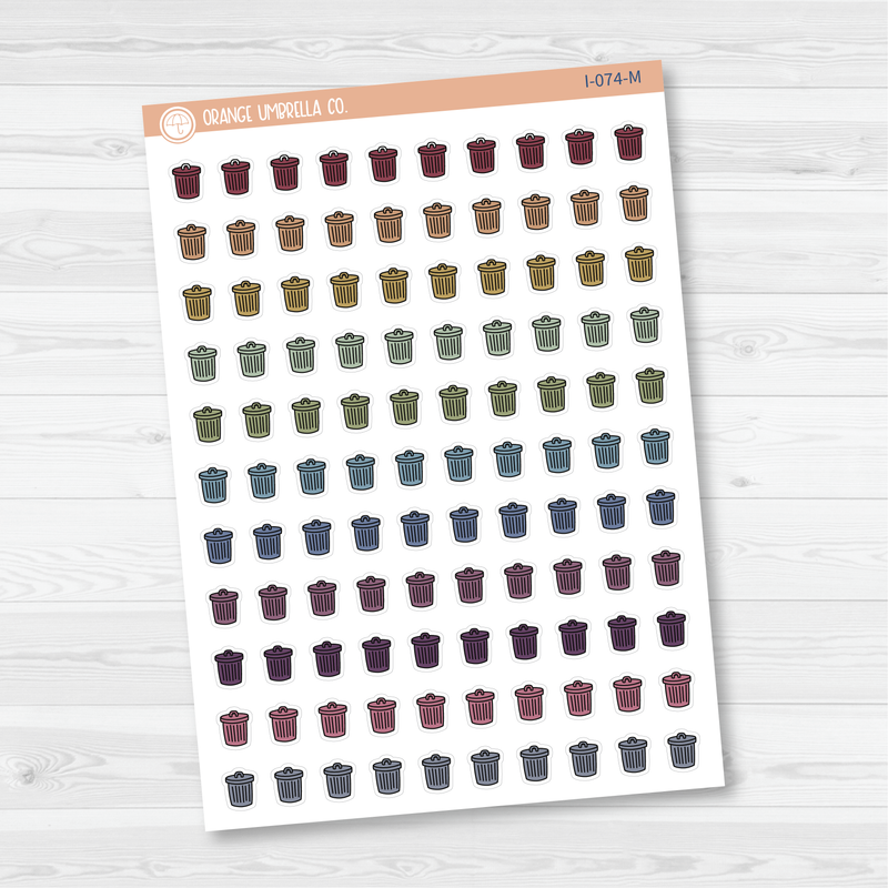 Trash Can Icon Planner Stickers | I-074