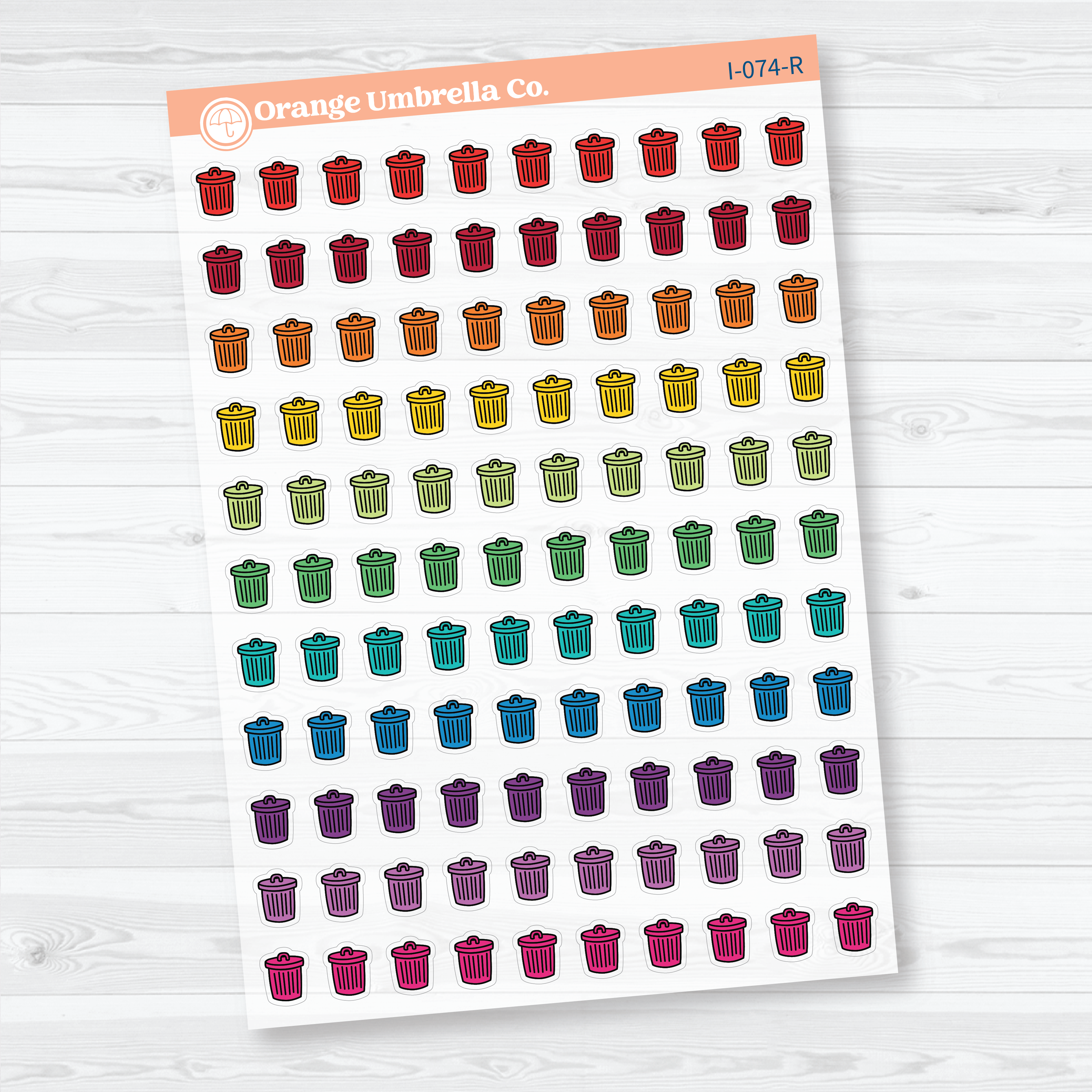 Hand Doodled Trash Day Icon | Clear Matte Planner Stickers | I-074-CM