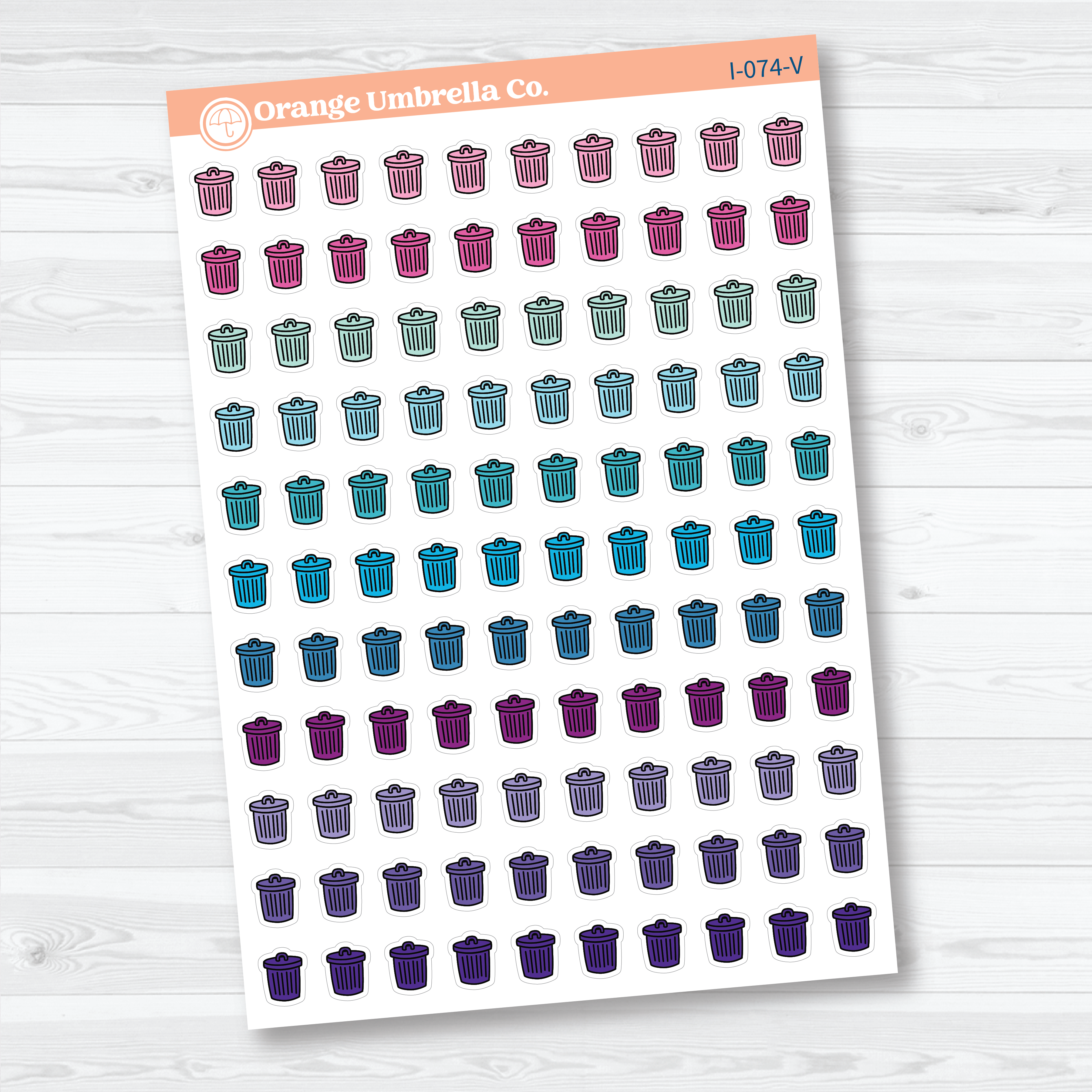 Hand Doodled Trash Day  Icon Planner Stickers | I-074
