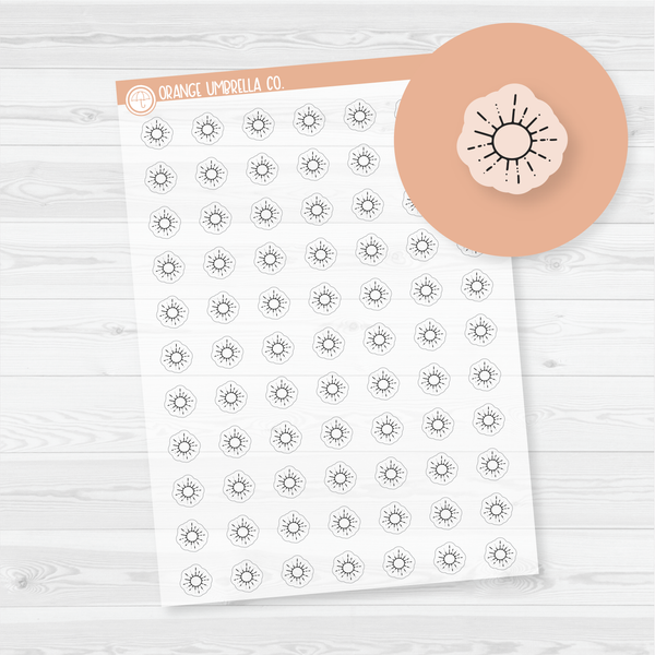 Sunny Weather - Micro Icon Planner Stickers | Clear Matte | I-078-BCM