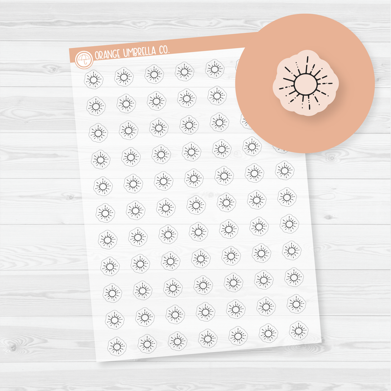 Sunny Weather - Micro Icon Planner Stickers | Clear Matte | I-078-BCM