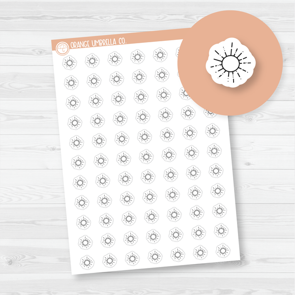 Sunny Weather - Micro Icon Planner Stickers |Outline | I-078-B