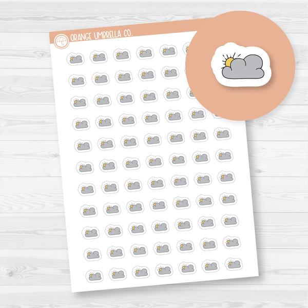 Partly Sunny Weather - Micro Icon Planner Stickers | I-081