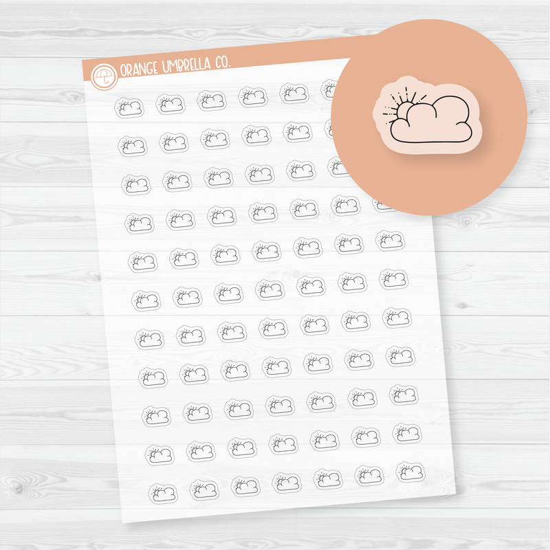 Partly Sunny Weather - Micro Icon Planner Stickers | Clear Matte | I-082-BCM