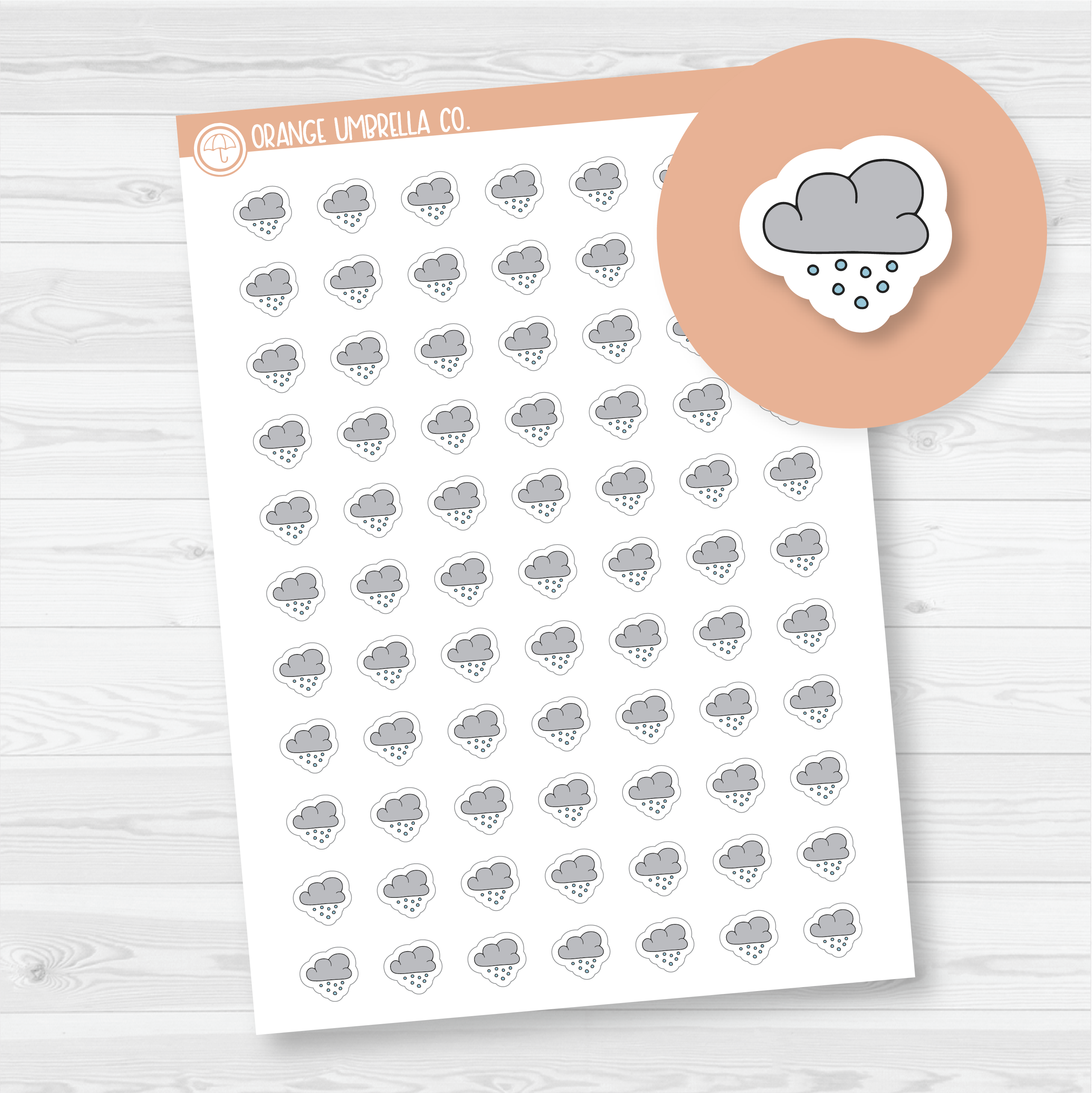 Rainy Weather - Micro Icon Planner Stickers | I-083