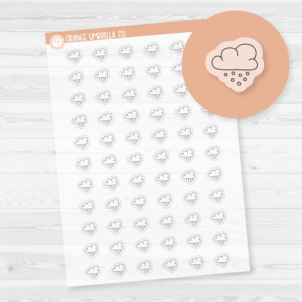 Rainy Weather - Micro Icon Planner Stickers | Clear Matte | I-084-BCM