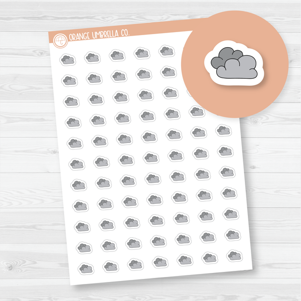 Cloudy Weather - Micro Icon Planner Stickers | I-085