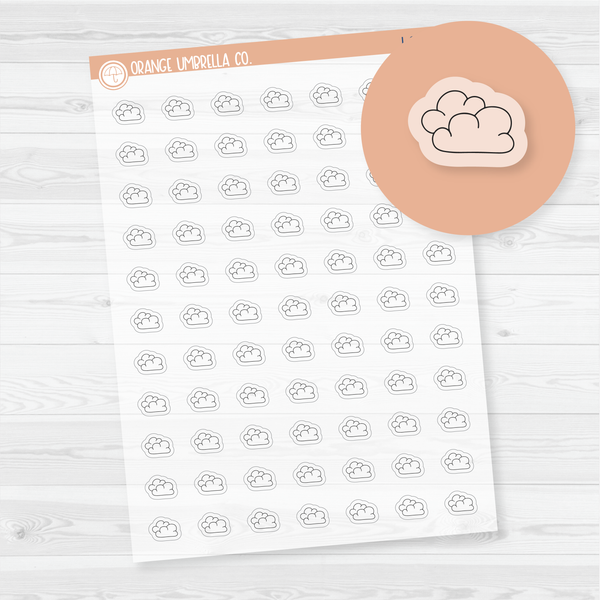 Cloudy Weather - Micro Icon Planner Stickers | Clear Matte | I-086-BCM