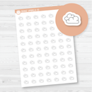 Cloudy Weather - Micro Icon Planner Stickers | Outline | I-086-B