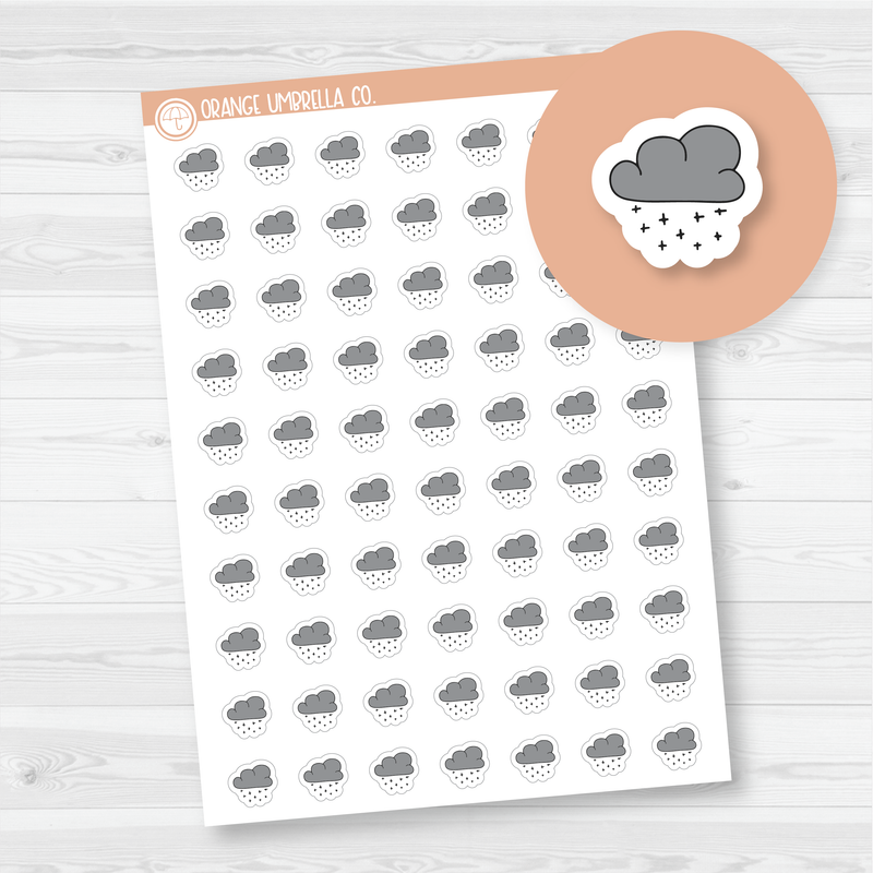 Snowing Weather - Micro Icon Planner Stickers | I-087
