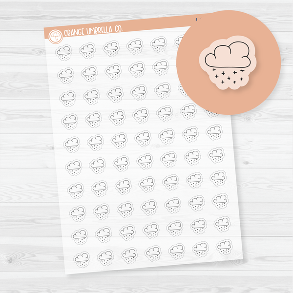 Snowing Weather - Micro Icon Planner Stickers | Clear Matte | I-088-BCM