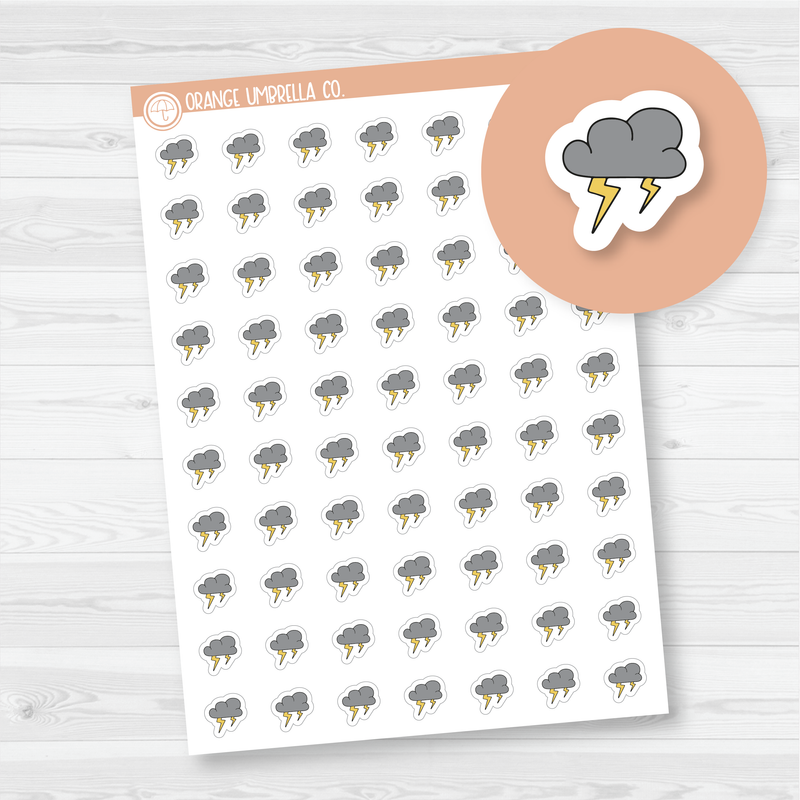 Storms Weather - Micro Icon Planner Stickers | I-091