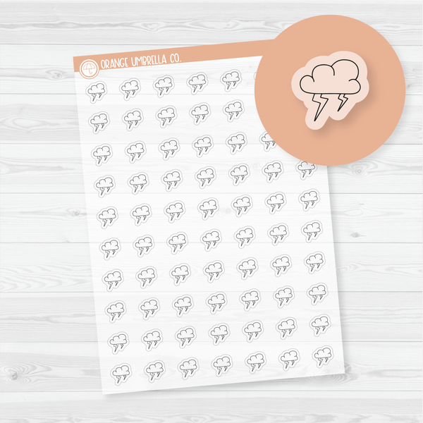 Storms Weather - Micro Icon Planner Stickers | Clear Matte | I-092-BCM