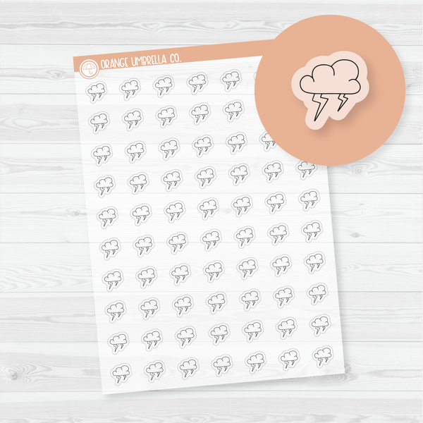 CLEARANCE | Storms Weather - Micro Icon Planner Stickers | Clear Matte | I-092-BCM