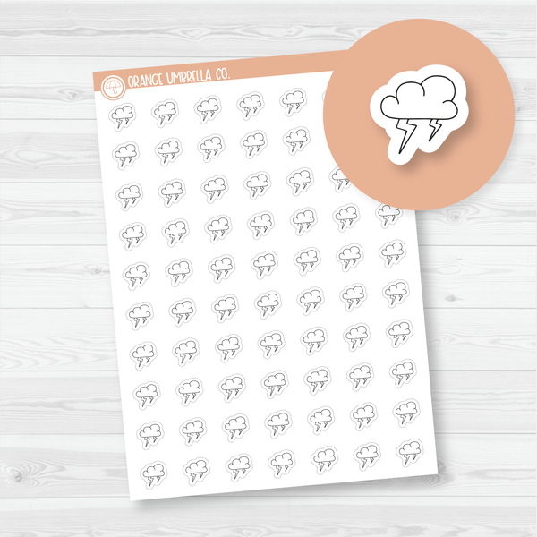 Storms Weather - Micro Icon Planner Stickers | Outline | I-092-B