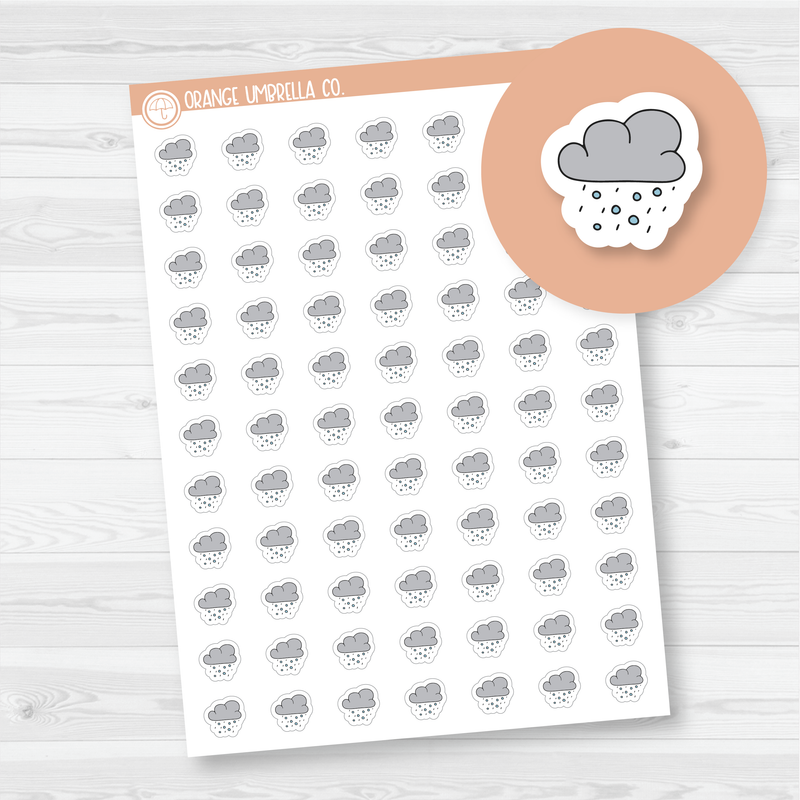 Snowing Weather - Micro Icon Planner Stickers | I-093