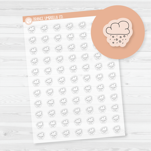 Snow Showers Weather - Micro Icon Planner Stickers | Clear Matte | I-094-BCM