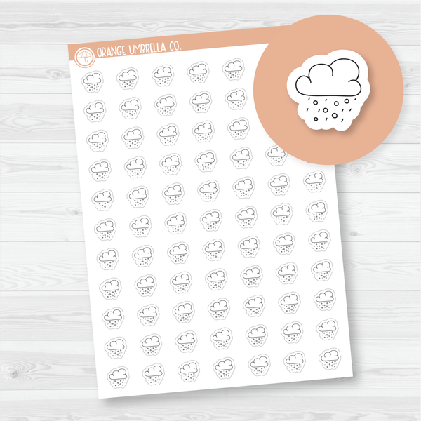 Snow Showers Weather - Micro Icon Planner Stickers | Outline | I-094-B