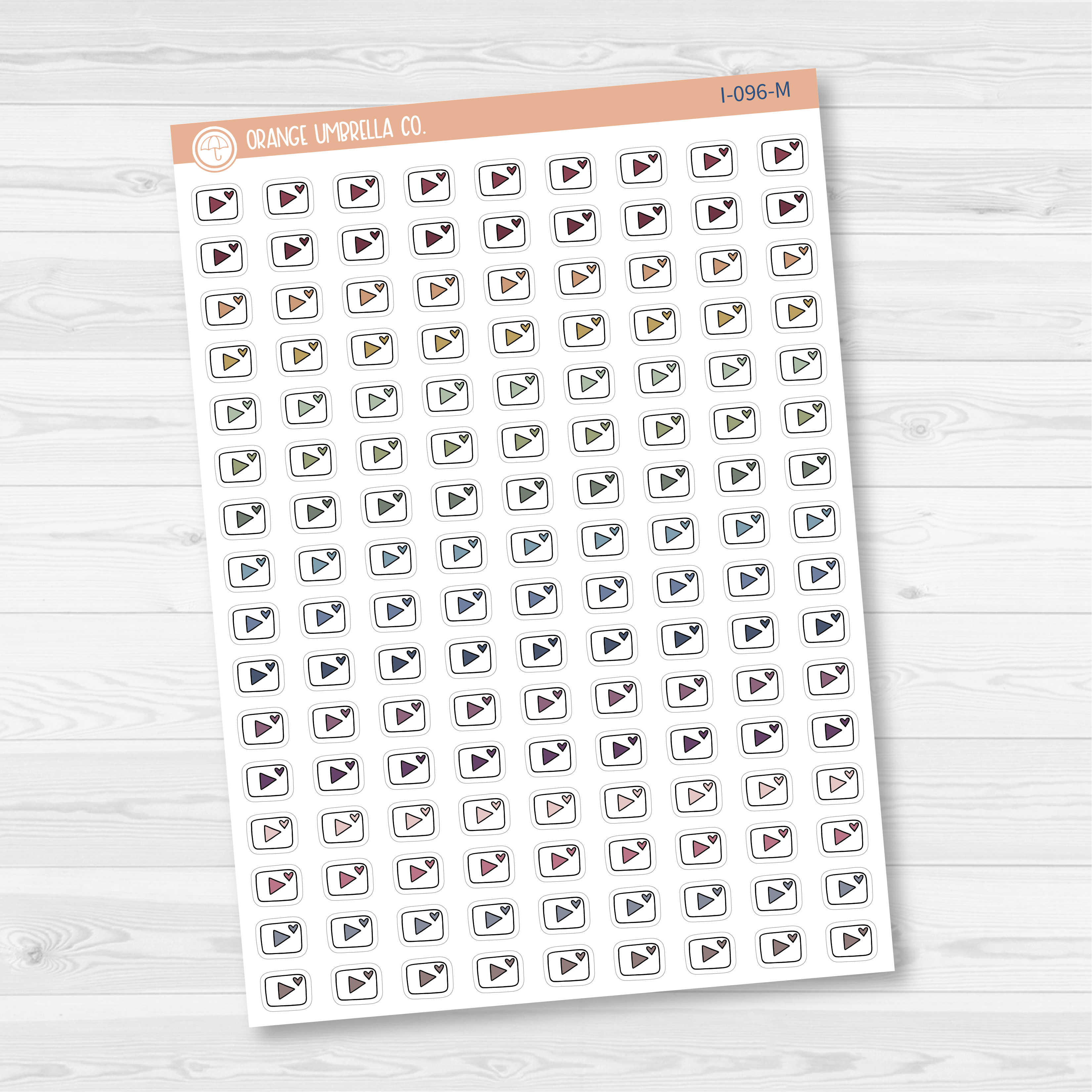 You-Tube Icon Planner Stickers | I-096
