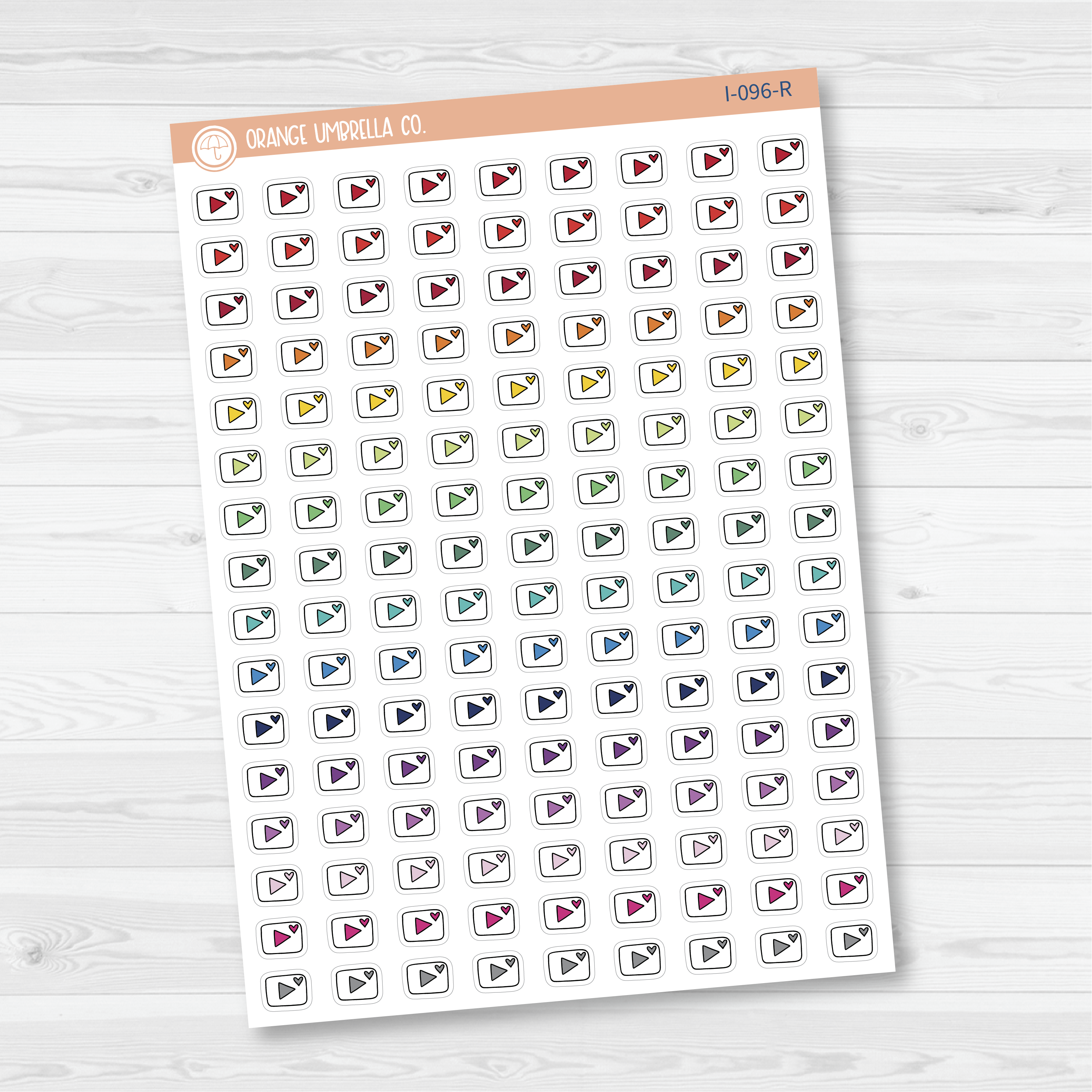 You-Tube Icon Planner Stickers | I-096