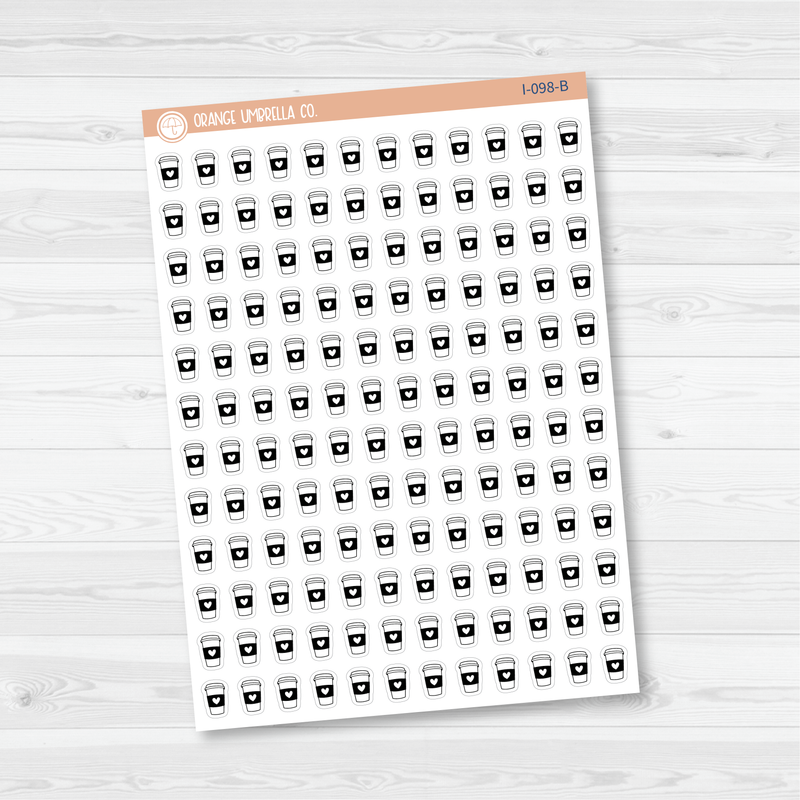 Coffee Cup Icon Planner Stickers | I-098