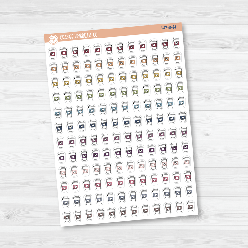 Coffee Cup Icon Planner Stickers | I-098