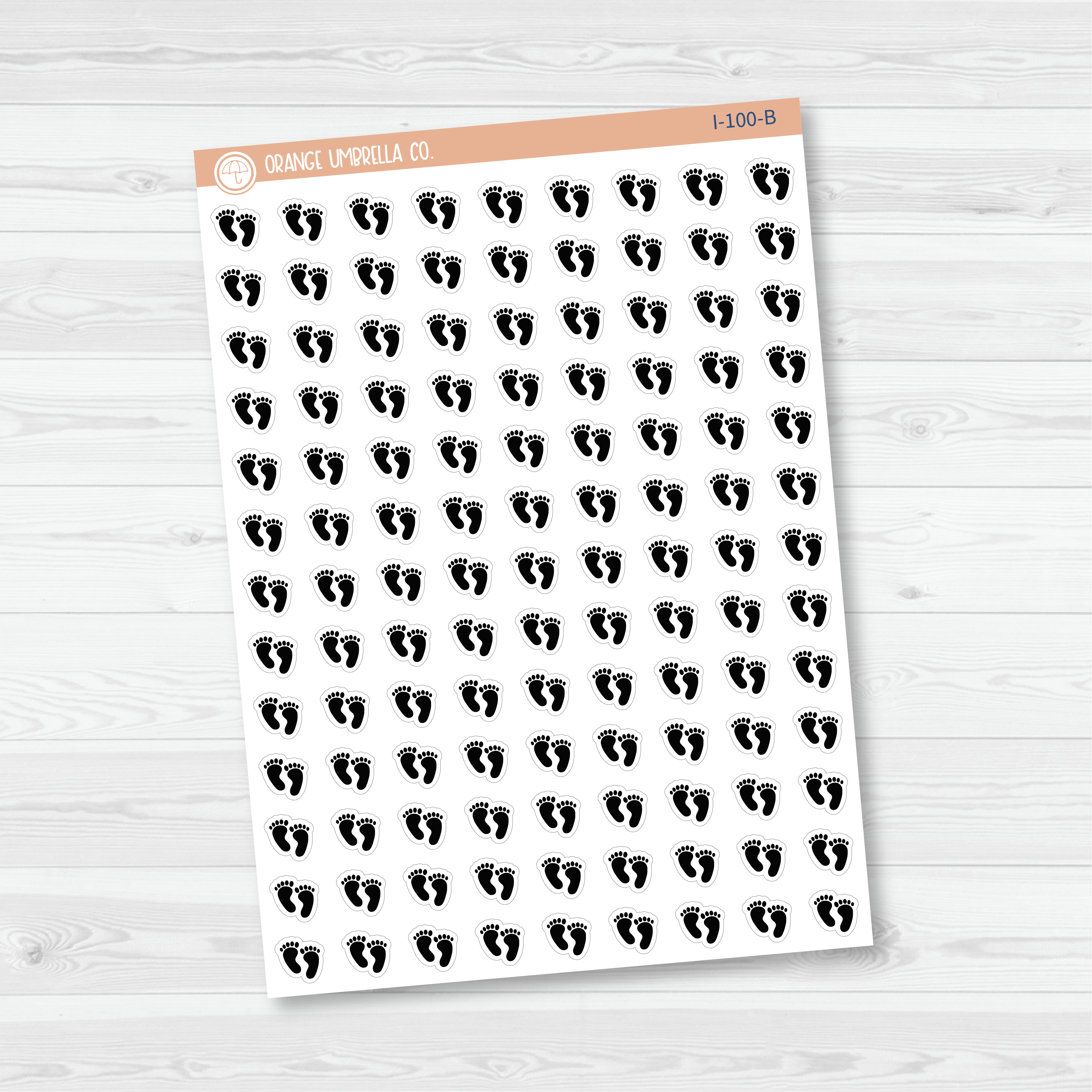 Baby Feet Icon Planner Stickers | Footprint Icon Labels  | I-100 - I-103