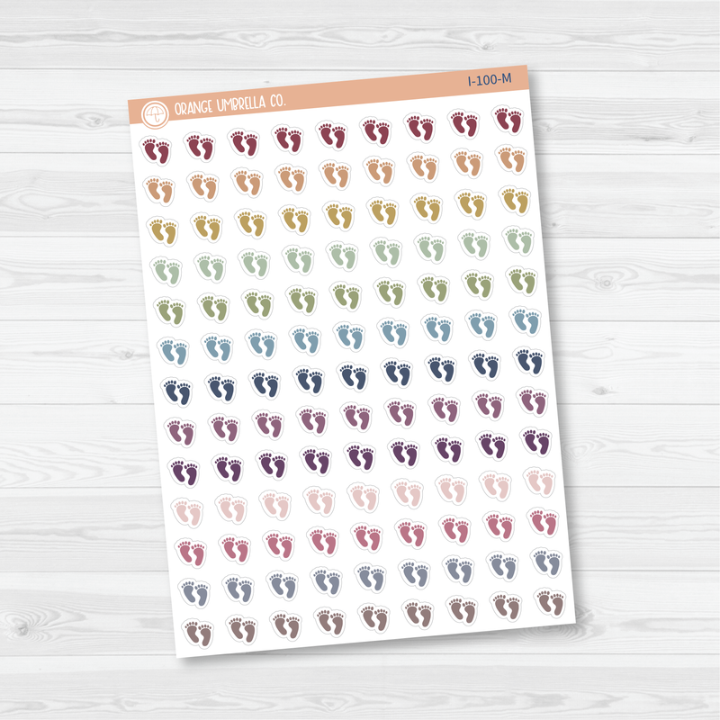 Baby Feet Icon Planner Stickers | I-100 - I-103