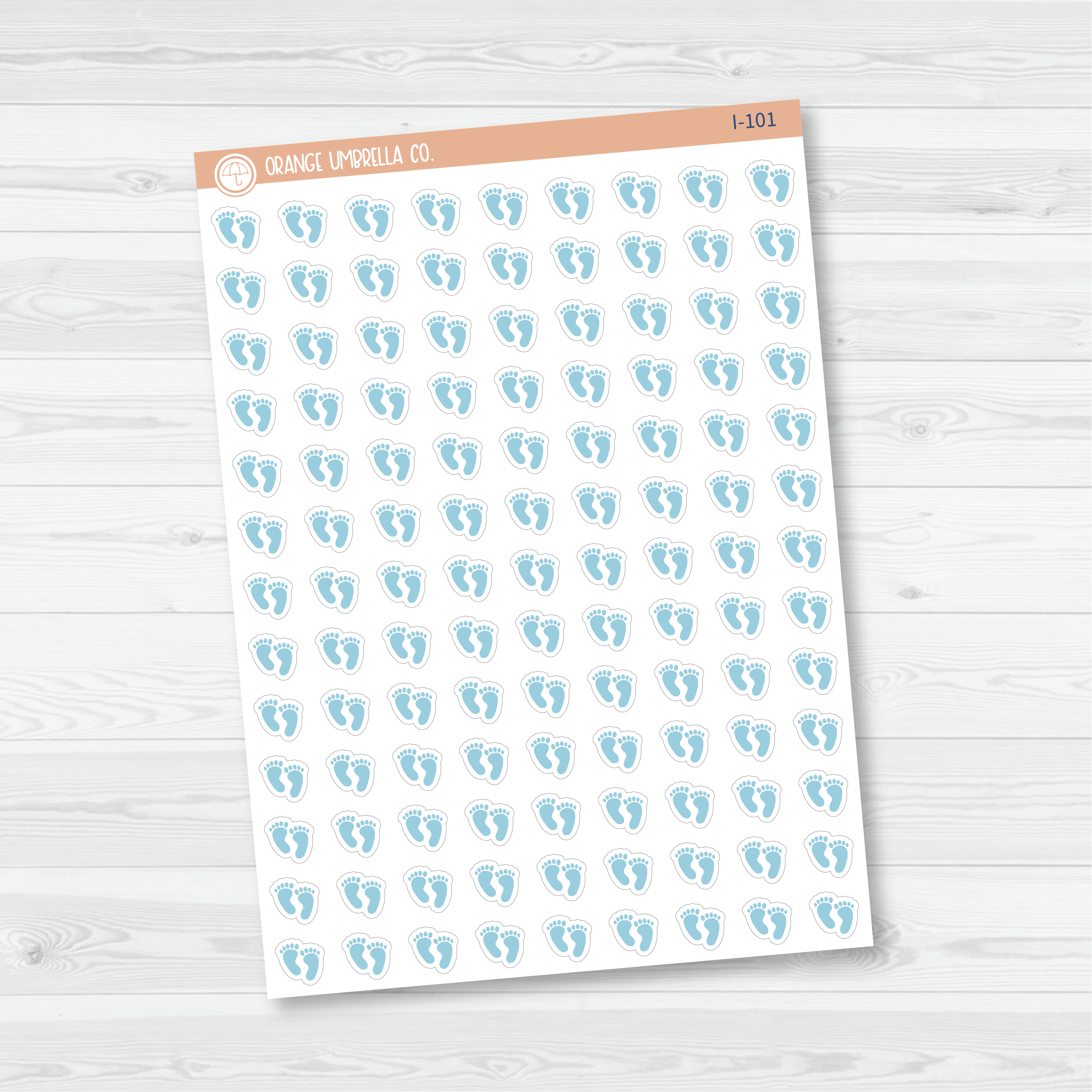 Baby Feet Icon Planner Stickers | Footprint Icon Labels  | I-100 - I-103
