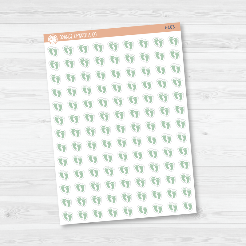 Baby Feet Icon Planner Stickers | I-100 - I-103