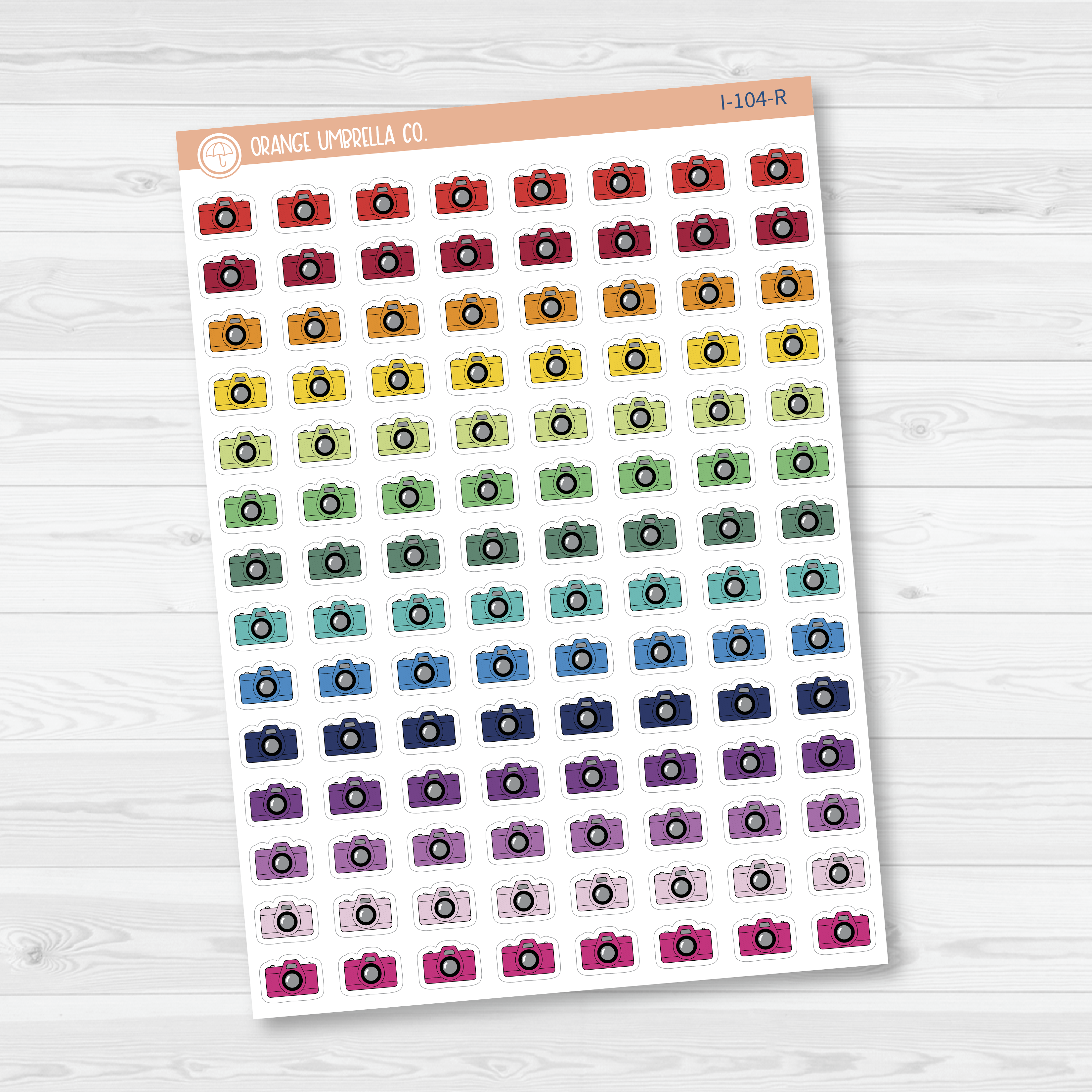 Camera Icon Stickers | Planner Photography Reminder Labels | I-104