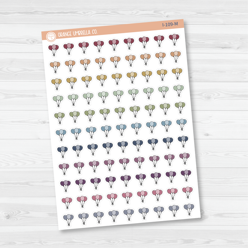 Balloons, Birthday Balloons Icon Planner Stickers | I-109