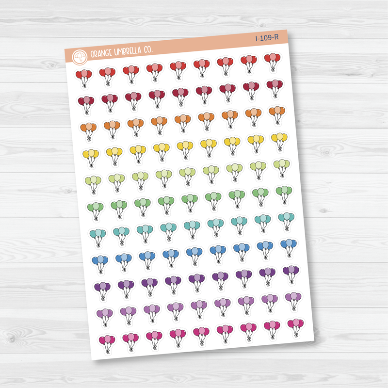 Balloons, Birthday Balloons Icon Planner Stickers | I-109