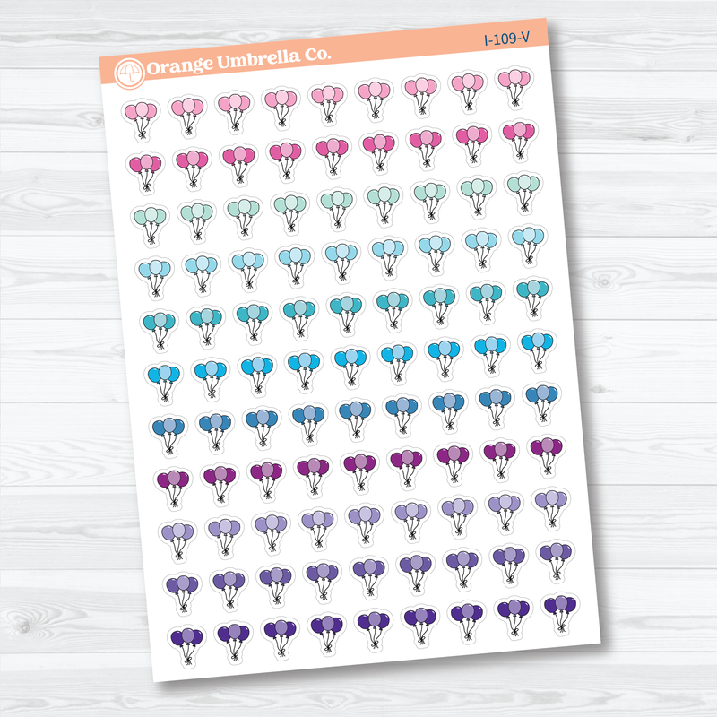 Birthday Celebration Balloon Icon Planner Stickers | Party & Event Planner Stickers | I-109