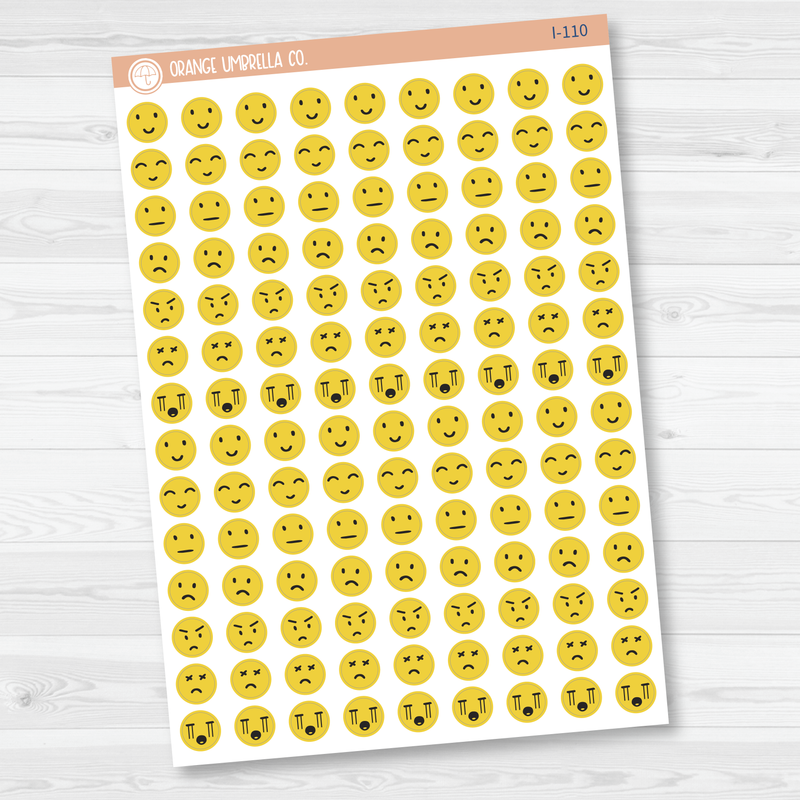 Emoticon Emotions Faces Icon Planner Stickers | I-110