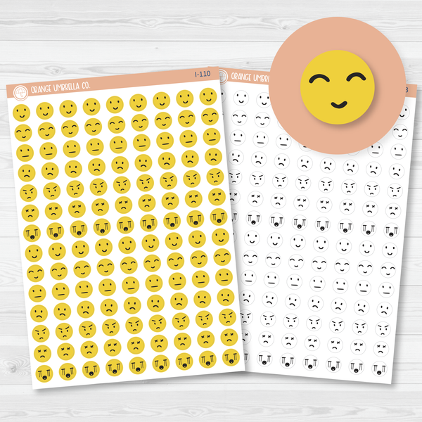 Emoticon Emotions Faces Icon Planner Stickers | I-110