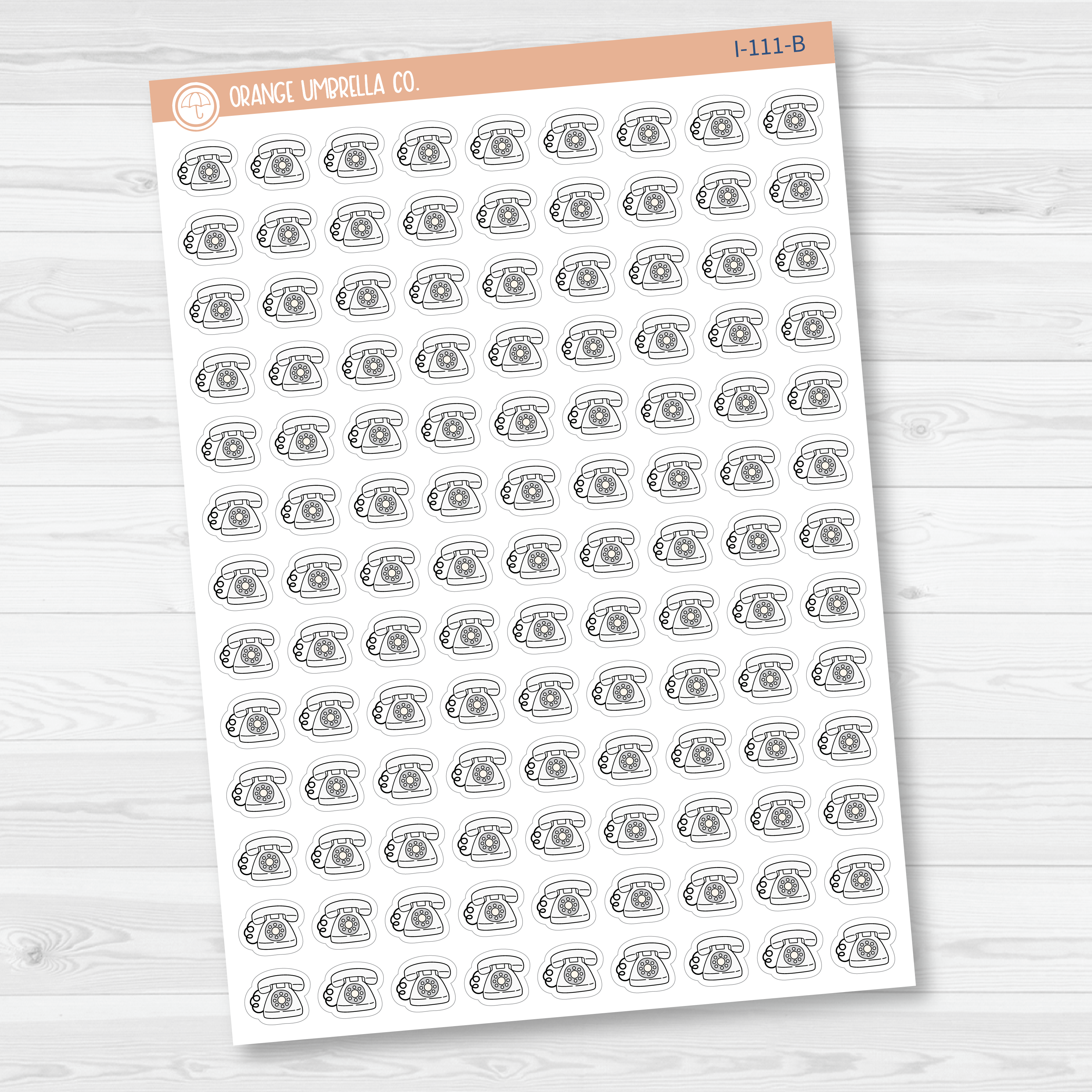 Telephone Icon Planner Stickers | I-111