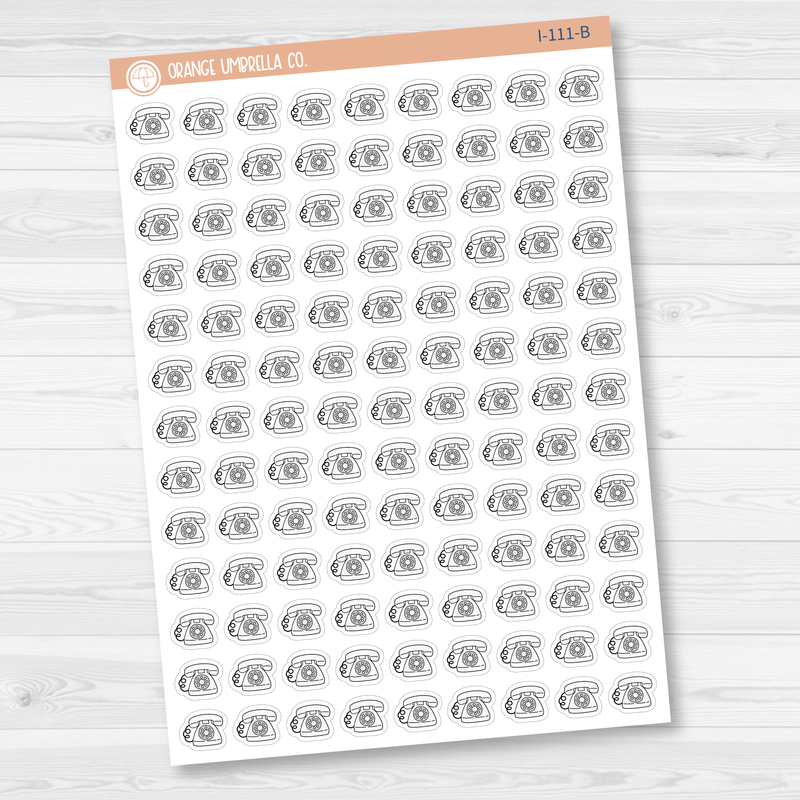 Telephone Icon Planner Stickers | I-111