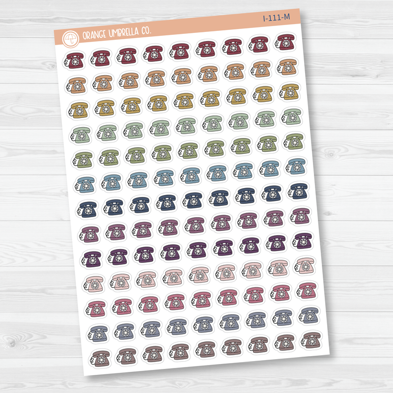 Telephone Icon Planner Stickers | I-111