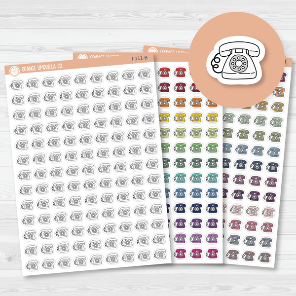 Telephone Icon Planner Stickers | I-111