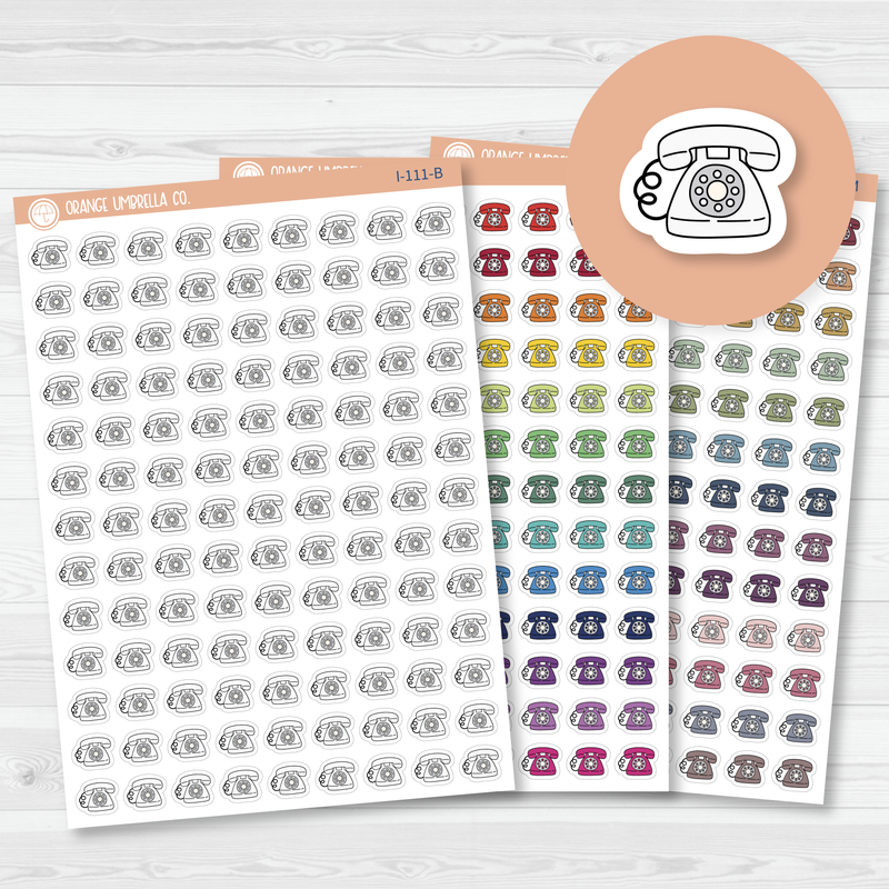 Telephone Icon Planner Stickers | I-111