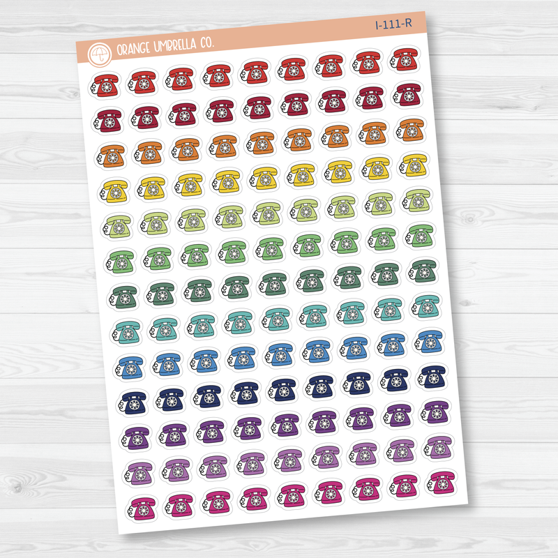 Telephone Icon Planner Stickers | I-111