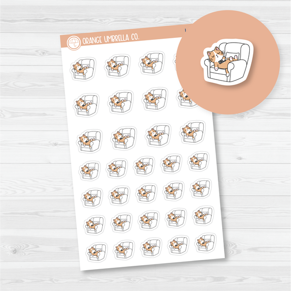 Spazz Cat Lazy Day Icon Planner Stickers | I-113