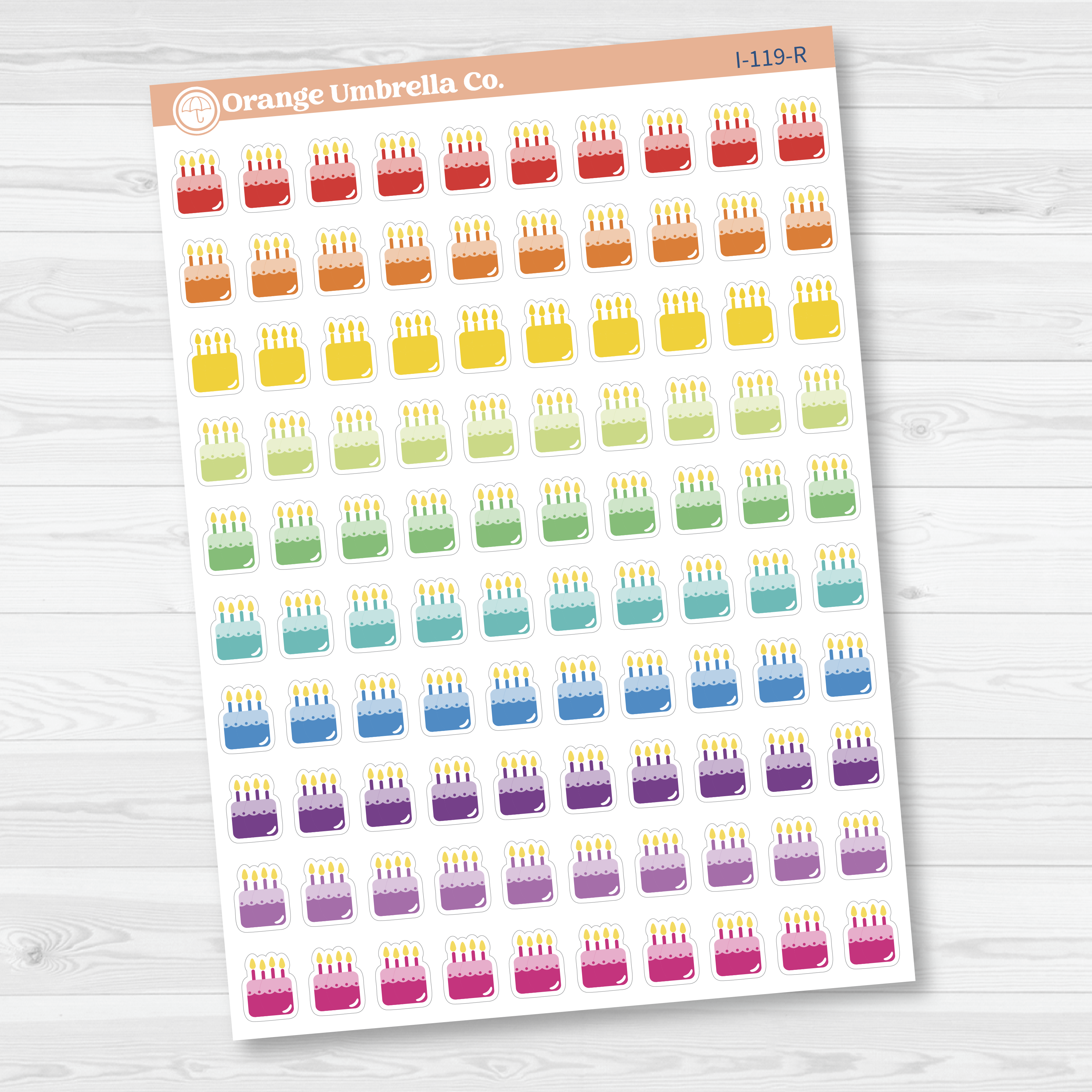 Birthday Cake Icon Planner Stickers | I-119