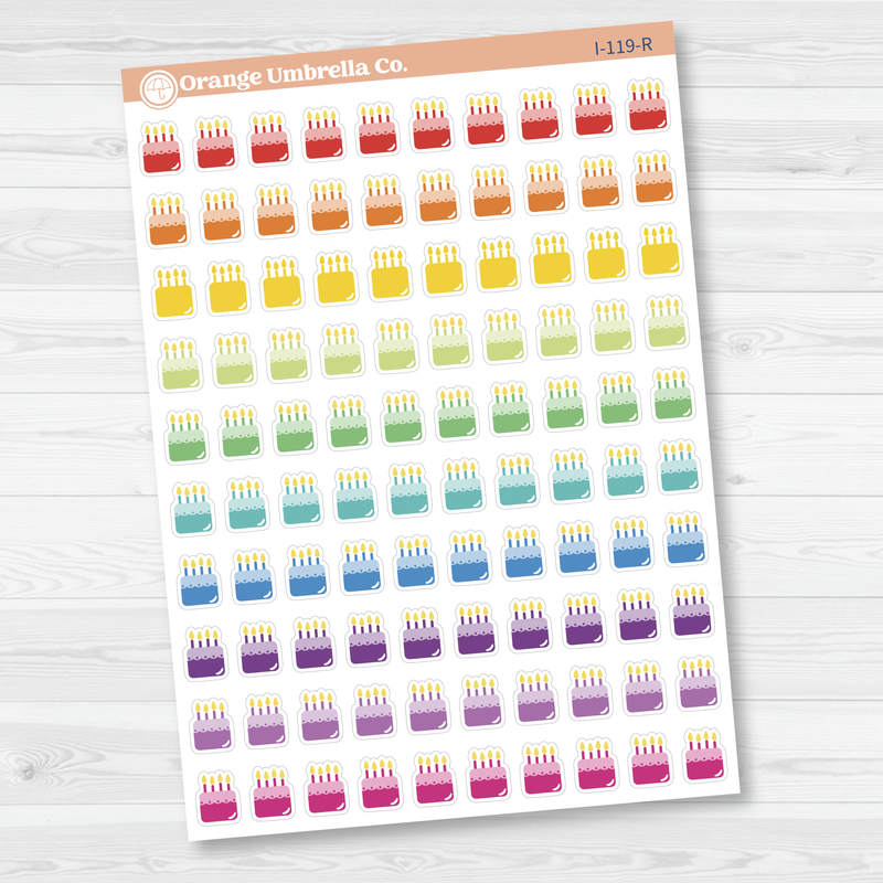 Birthday Cake Icon Planner Stickers | I-119