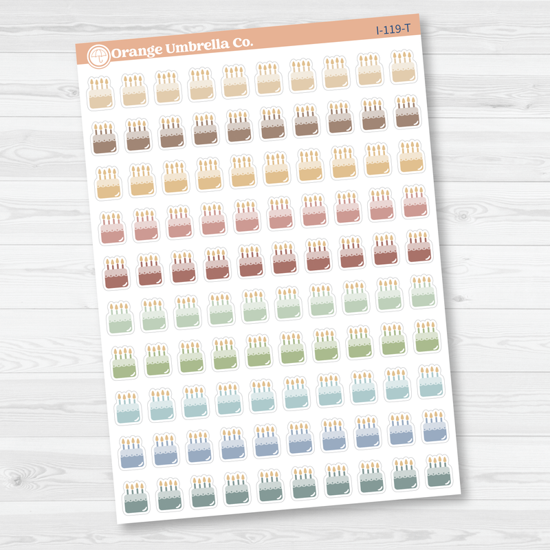 Birthday Cake Icon Planner Stickers | I-119